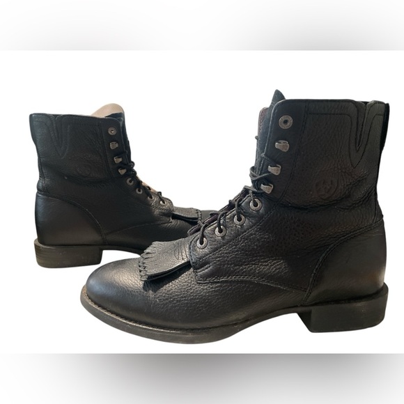 Steel Toe Ariat Lace Up Roper Boots Cascade 8